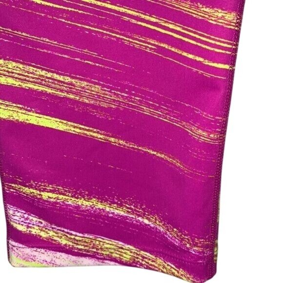 Xersion Womens Fitted Capri Leggings Pink & Yellow Abstract Print Size L - Picture 6 of 11